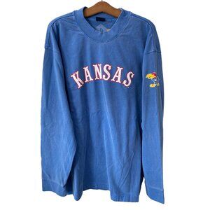Blue 84 Kansas Jayhawks Crewneck Shirt Mens Size Large Pullover Blue College NEW